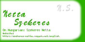 netta szekeres business card